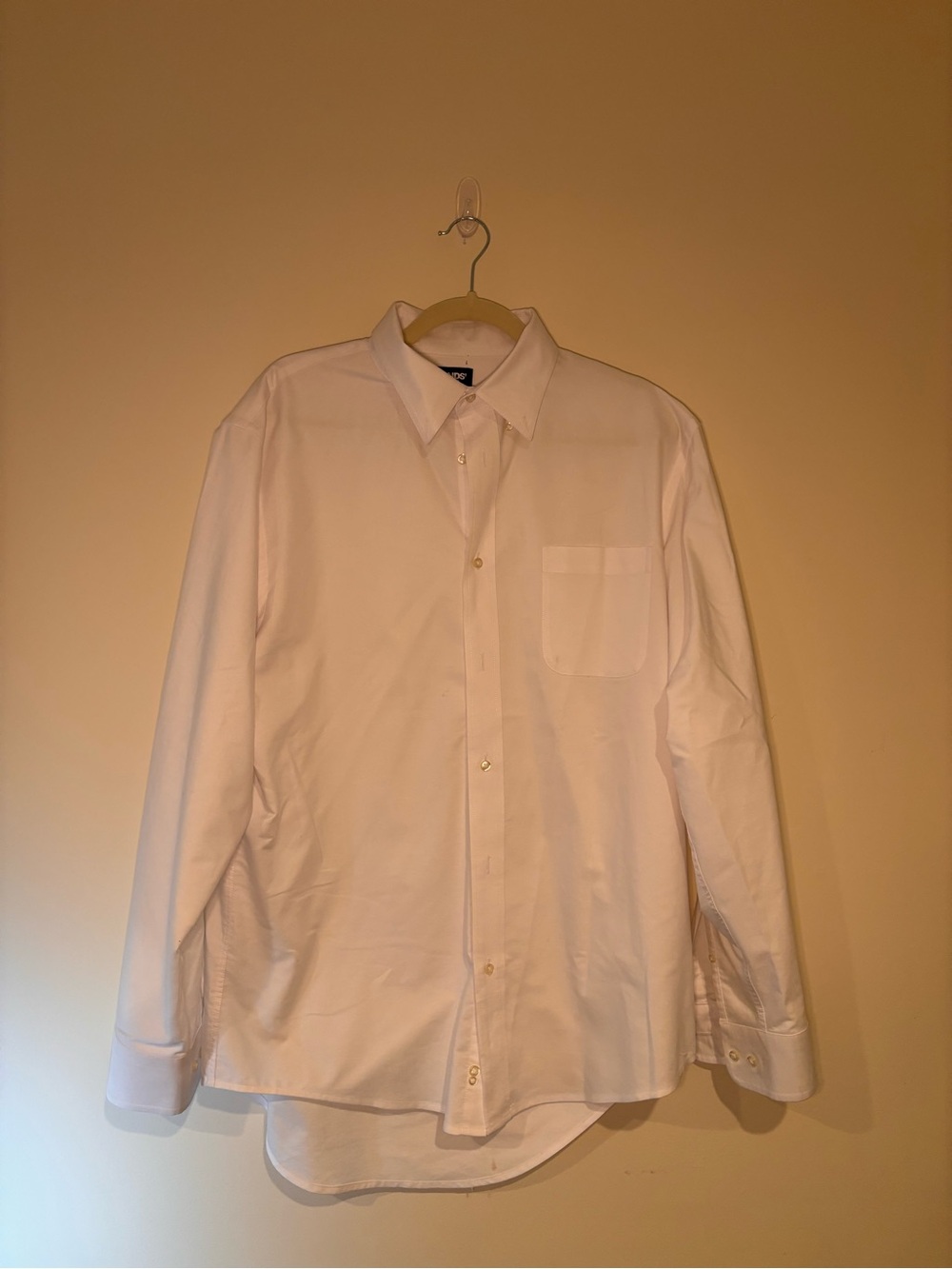 Lands' End Men's White Long-Sleeve Dress Shirt - see pics for marks